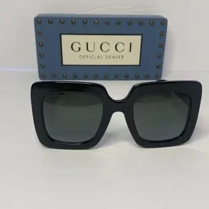 New??Gucci GG0328s 001 Oversized rectangular Black Gold GG Authentic Sunglass… Gucci | Accessories | Newgucci Gg328s 00 Oversized  main image 2